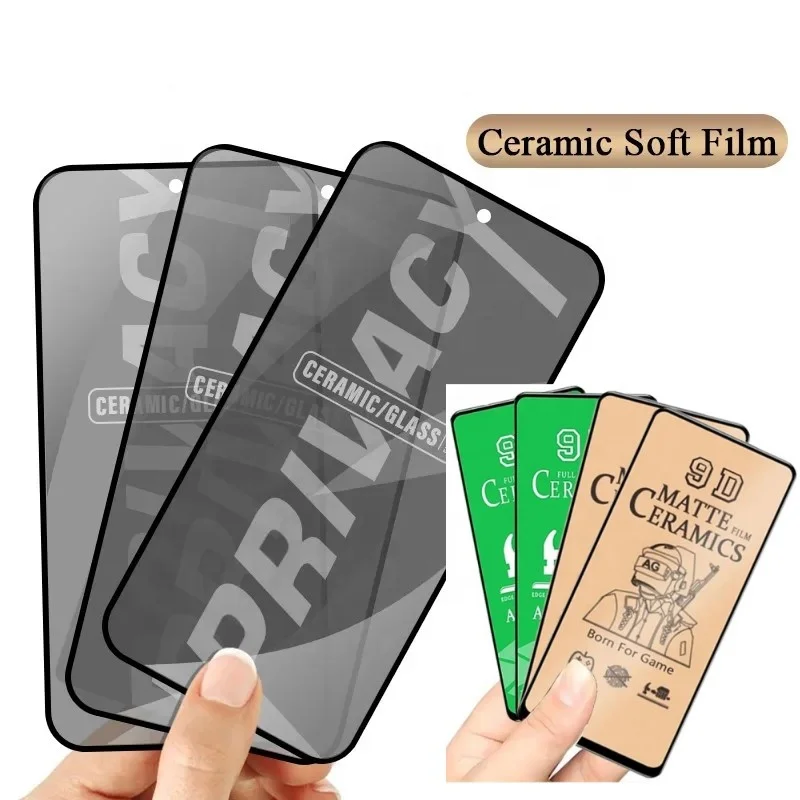 9D Matte Glossy Privacy Soft PET PMMA Nano Ceramic Screen Protector Film for iPhone 11 12 13 14 Pro Max Ceramic Screen Protector
