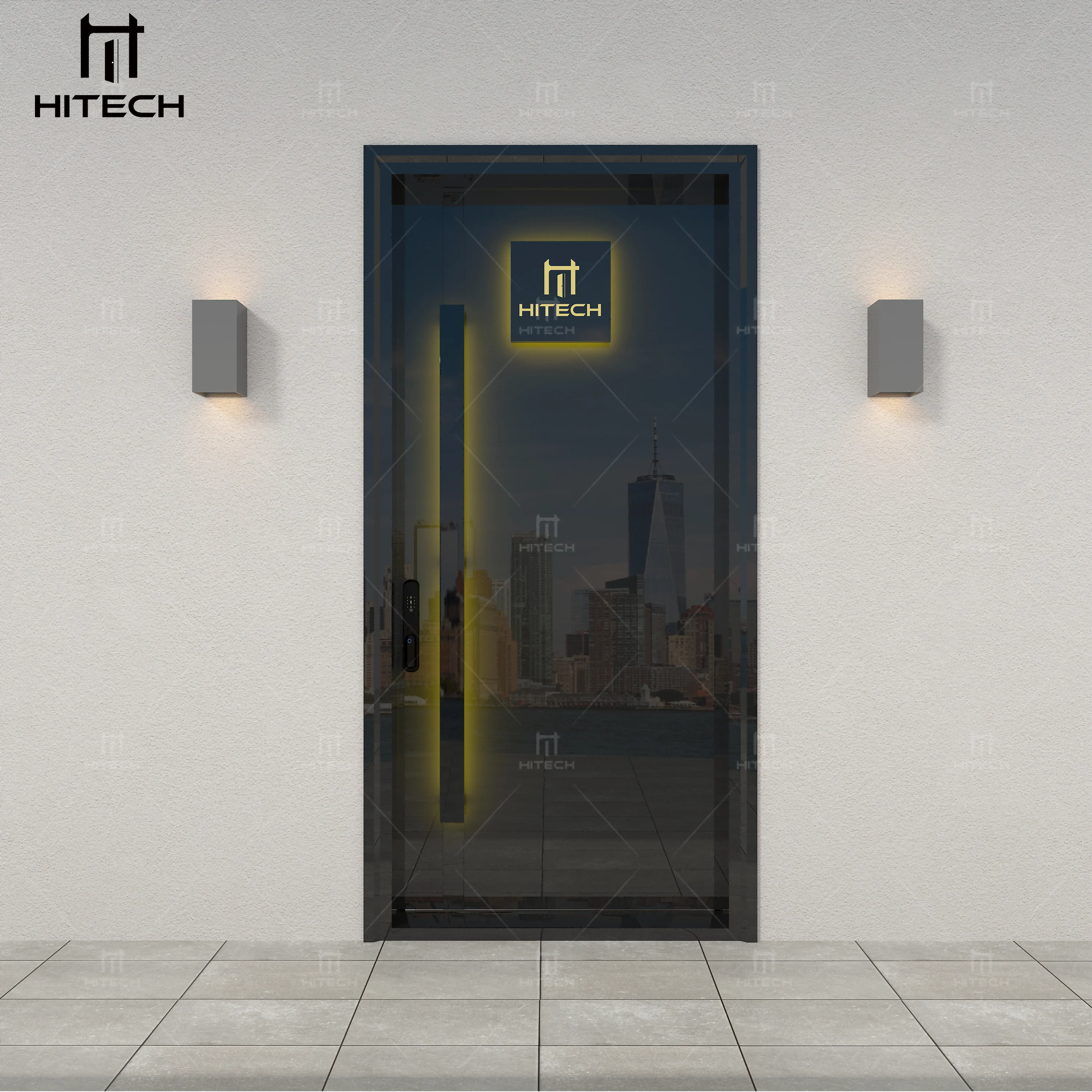 Hitech entry pivot door modern anti theft security luxury pivot entrance door residential security front entry doors for house