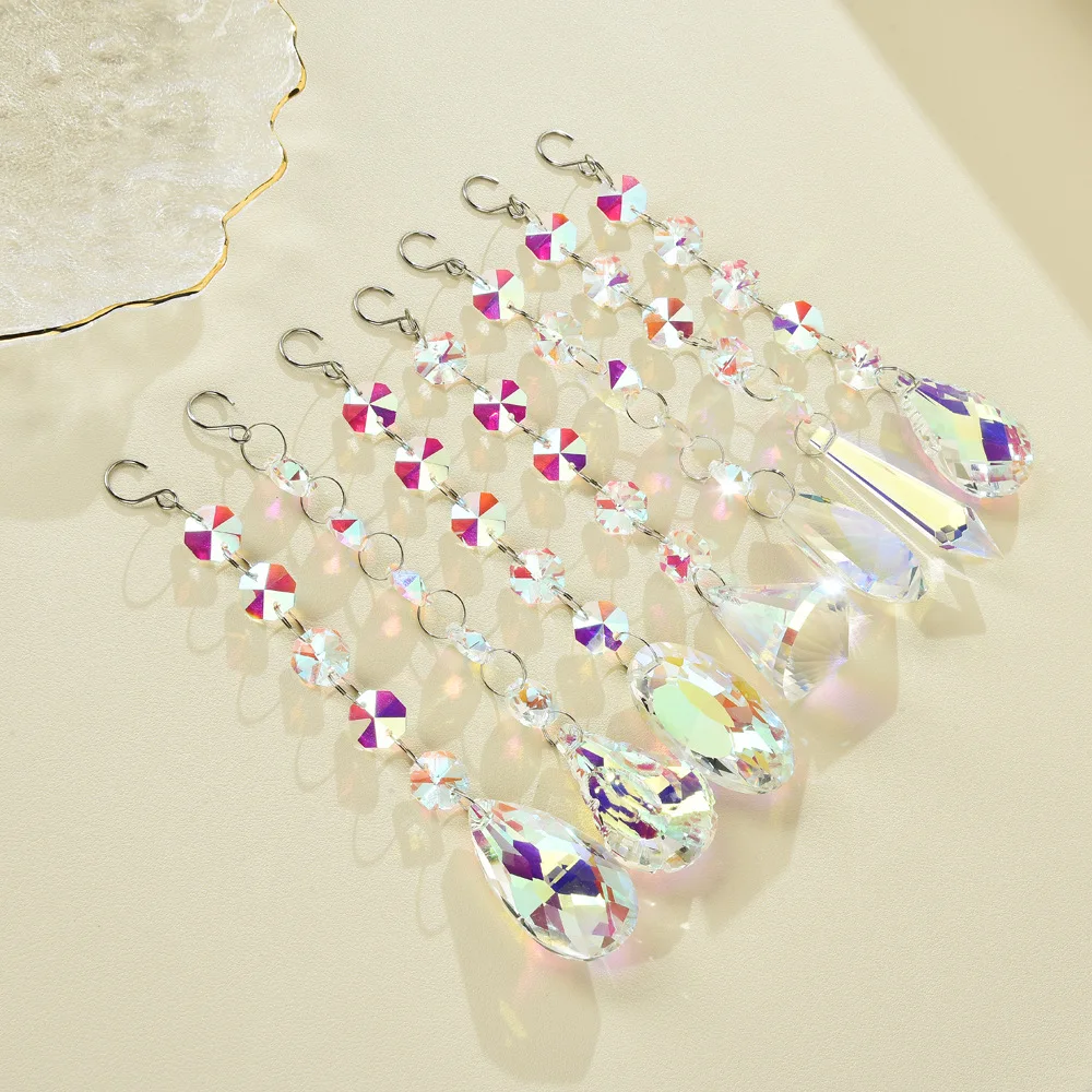 Honor of crystal Leaf glass Drop Beads Lighting Crystal Pendant Wedding Party Decoration Hanging crystal chandelier prisms
