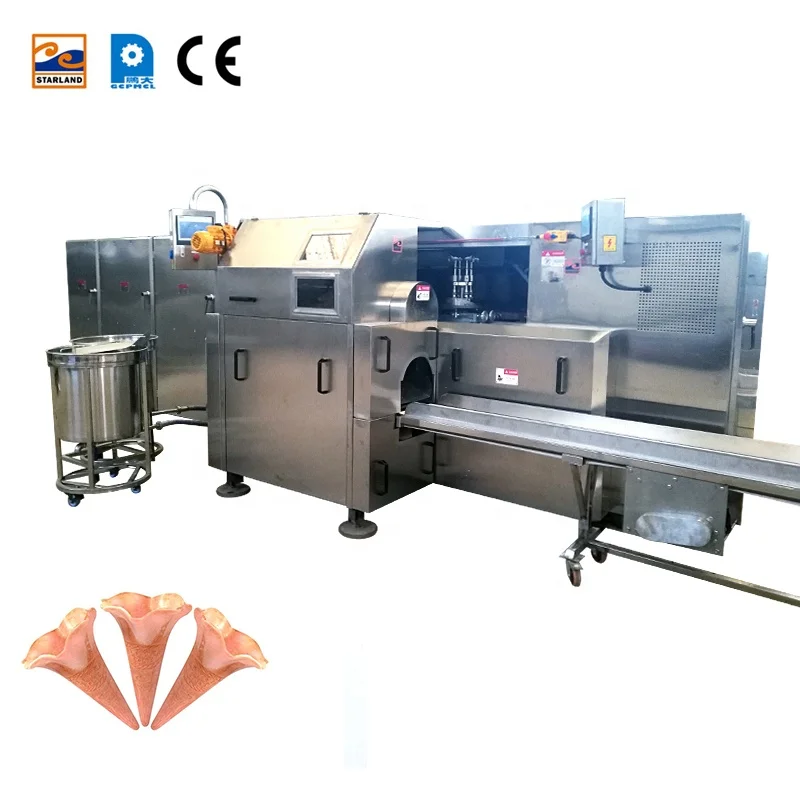 Wholesale Price Commerical Automatic Sugar Biscuit Ice Cream Cone Making Production Line Rolled Waffle Cone Maker Machine