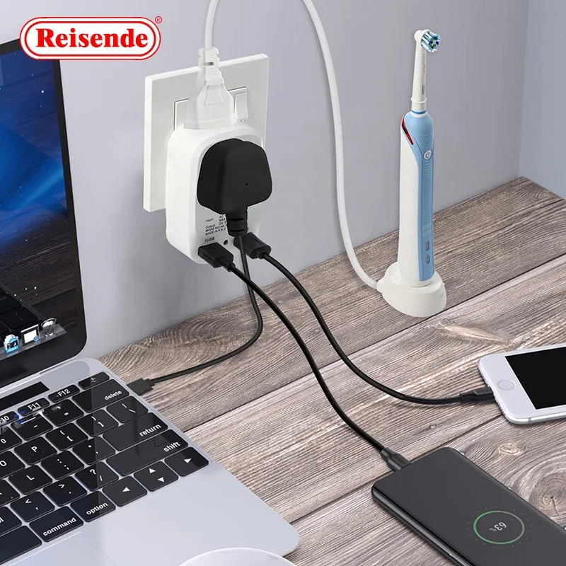 UK Plug Universal Adapter Double Usb 5v1a With Red Indicate Light Travel Universal To Schuko Charge Adapter