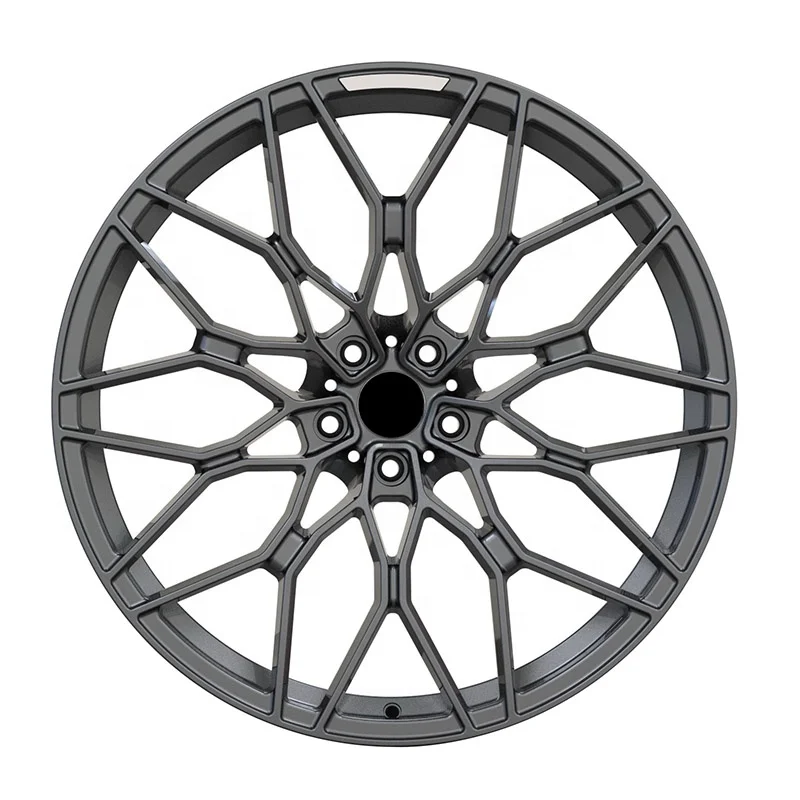Mesh design monoblock dark graphite gray 17 18 19 20 21 22 inch car rim 5x112 5 holes forged car alloy wheel
