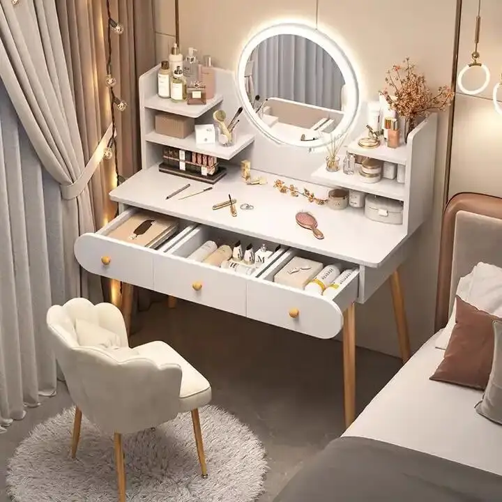 Bedroom Simple Modern Small Storage Cabinet Integrated Small Apartment Internet Celebrity Ins Style Dressing Table