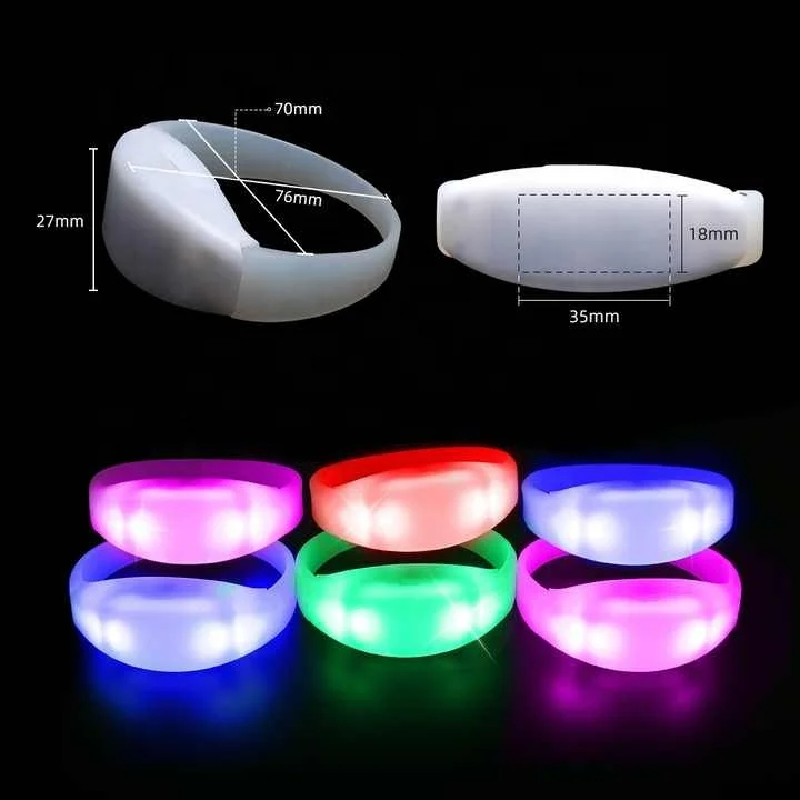 led bracelet control dmx Custom Logo Remote Controlled LED Bracelet led bracelet music