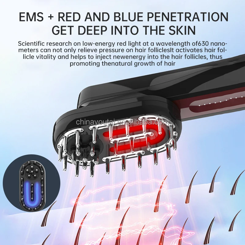 Multi Functional Facial Body Massager Scalp Massage Hair Comb Electric Red Light Therapy comb