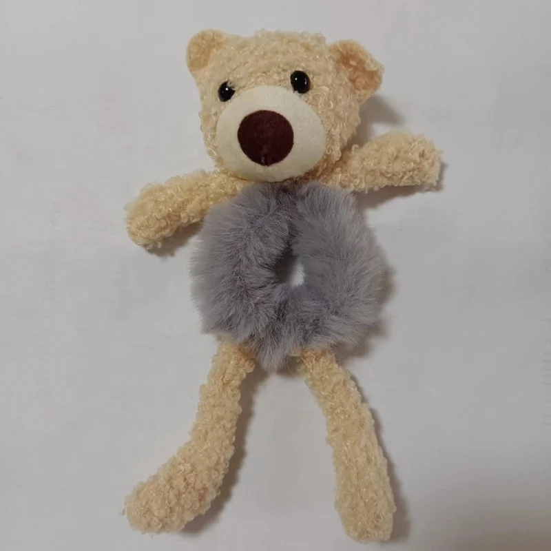 New Creative Cute Plush Bear Rabbit Scrunchie Ponytail Hair Tie Decorate Elastic Hair Bands Headband Fashion Hair Accessories