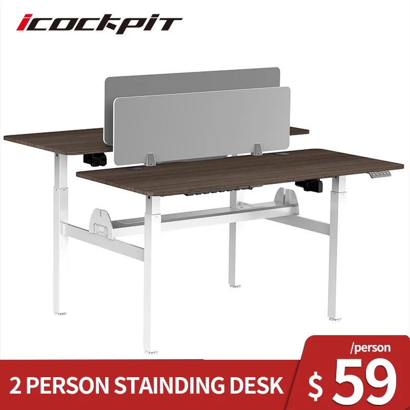 office Workstation desk adjustable table face to face standing desk lifting desk for 2 or more Multi-person positions