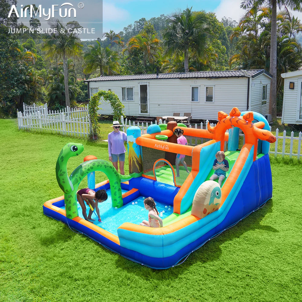 AirMyFun Inflatable Bouncer with Slide for Kids Inflatable Bounce House Bouncy  Castle with Air Blower  Inflatable Water Slides