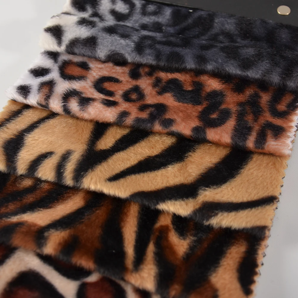 Hometextile Plush Velboa Leopard Printed Upholstery Sofa Velvet Fabric