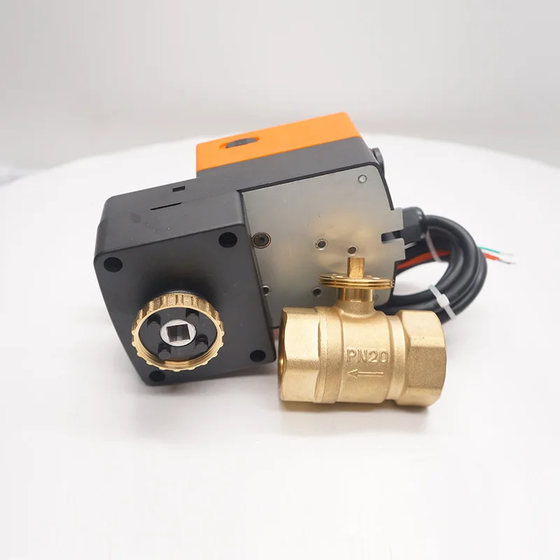 China Supplier Winvall 2 Way 0-10v Actuator Electric Proportional Control Brass Valves Motorized Mini Modulating Ball Valve