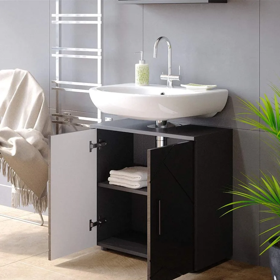 Modern contracted style bathroom black condole ark
