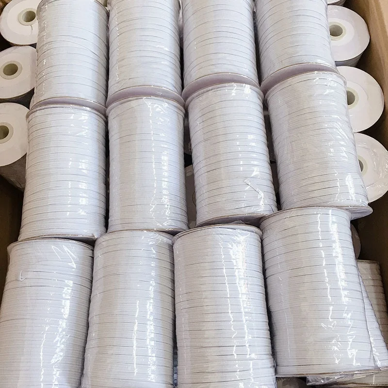 In stock widely useful 6mm strong webbing elastic braid webbing elastic band string rope tape ear loop