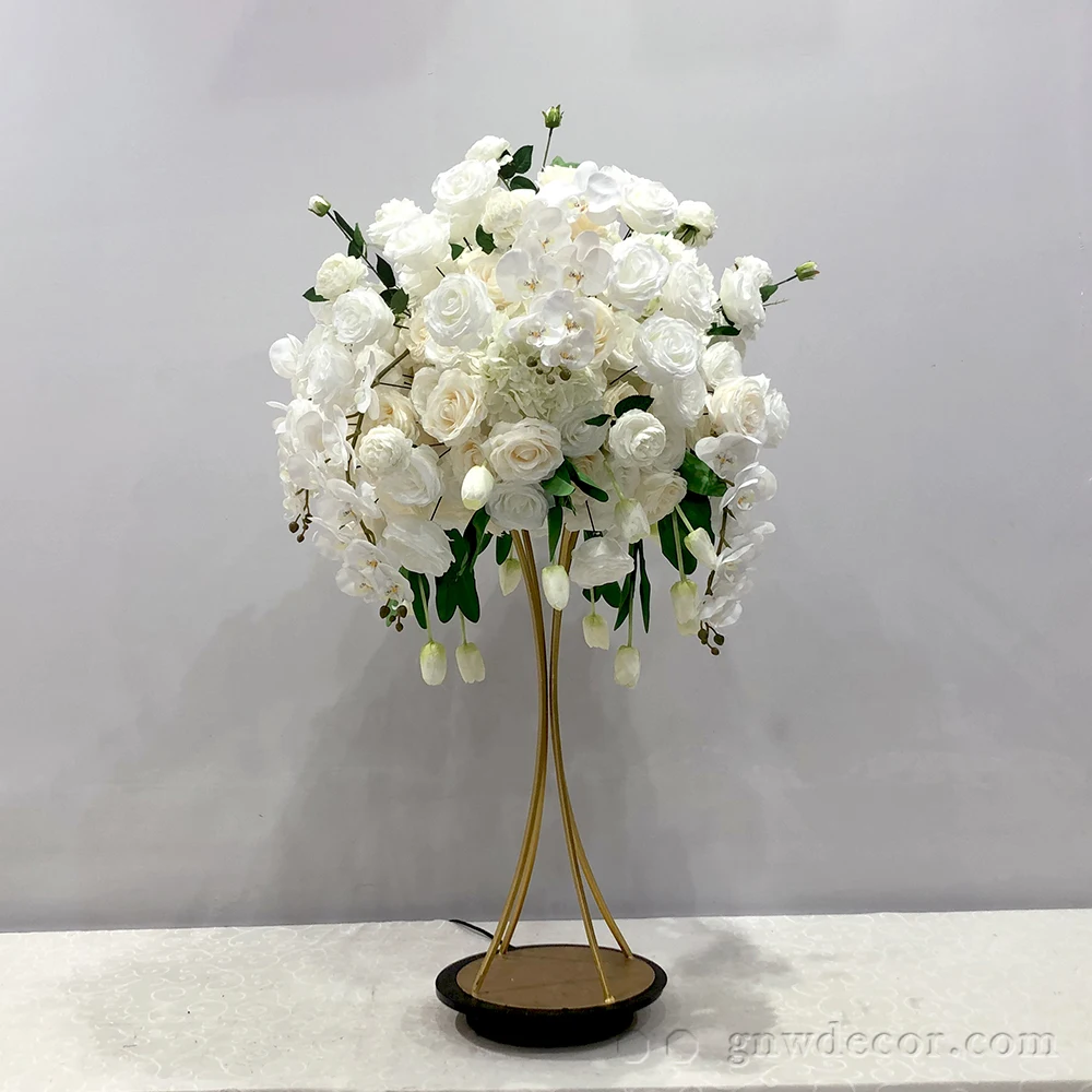 GNW Wholesale Newly Very 3D Table Wedding Arrangement Decoration Ball Flowers Branches Artificial Flower Centerpieces