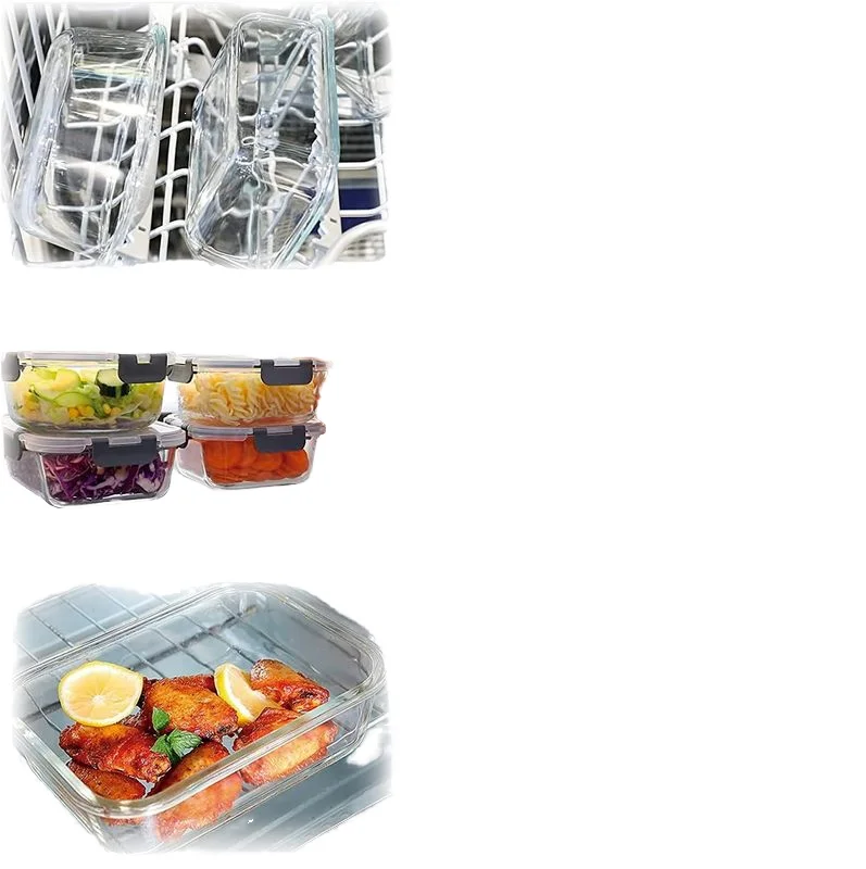 Hot Selling Glass Food Containers Rectangle Clip Lif Airtight Containers Kitchen Accessories Lunch Box for food storage