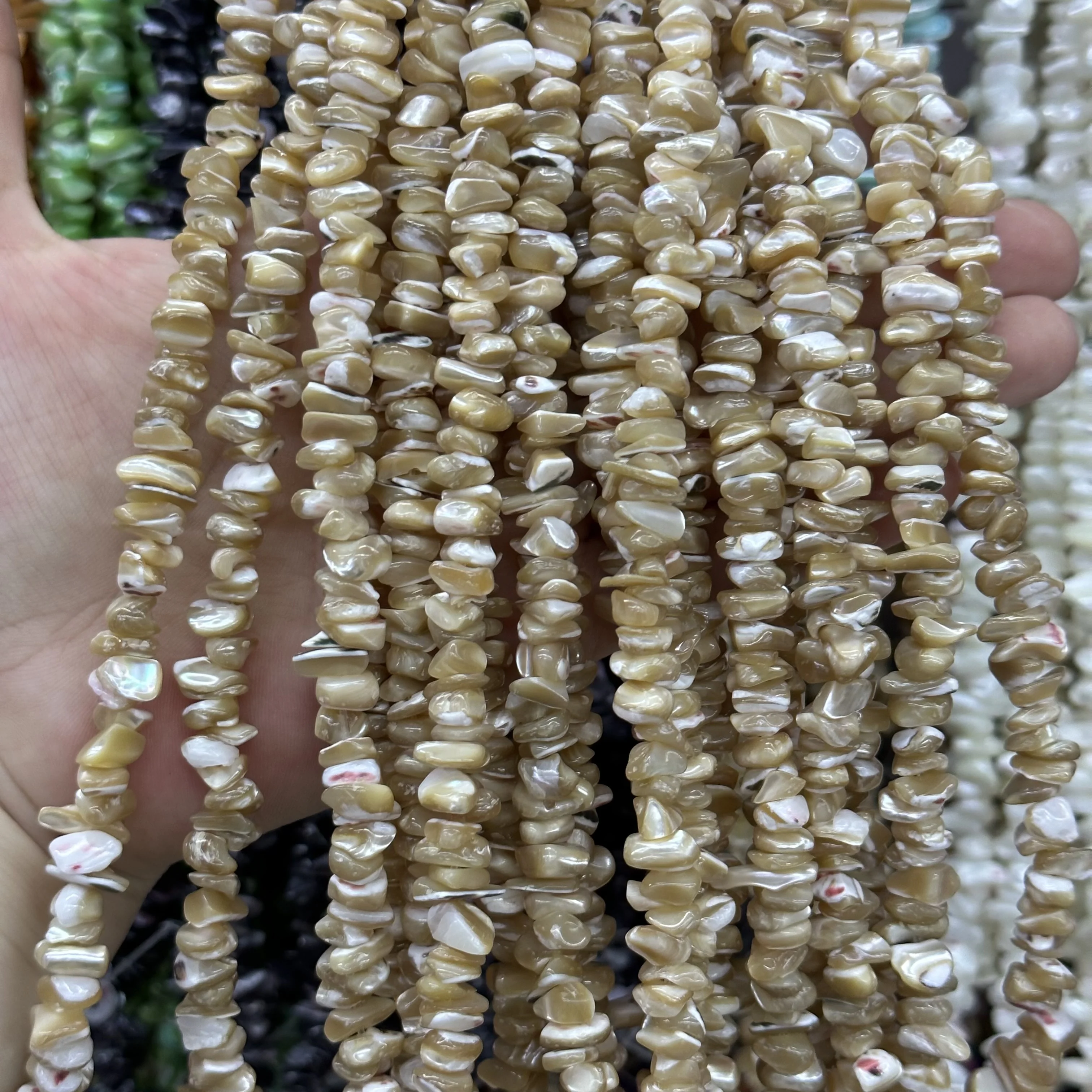 New flat stone horseshoe snail 7-8mm shell bead hairpin earrings semi-finished loose beads bracelet necklace jewelry wholesale