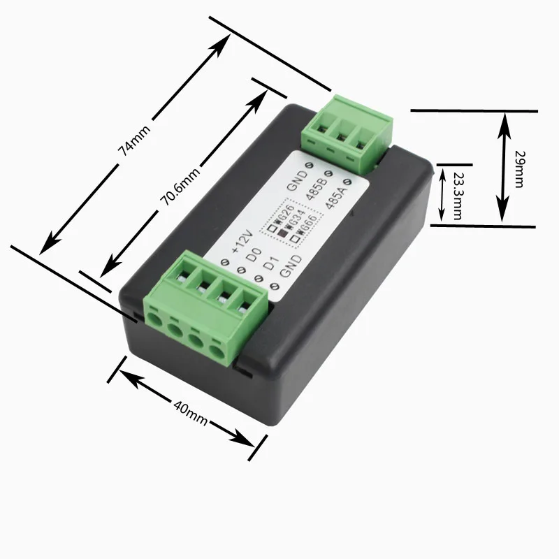 RS485 card number to Wiegand access controller panel output dual-way transmission communication converter for access control