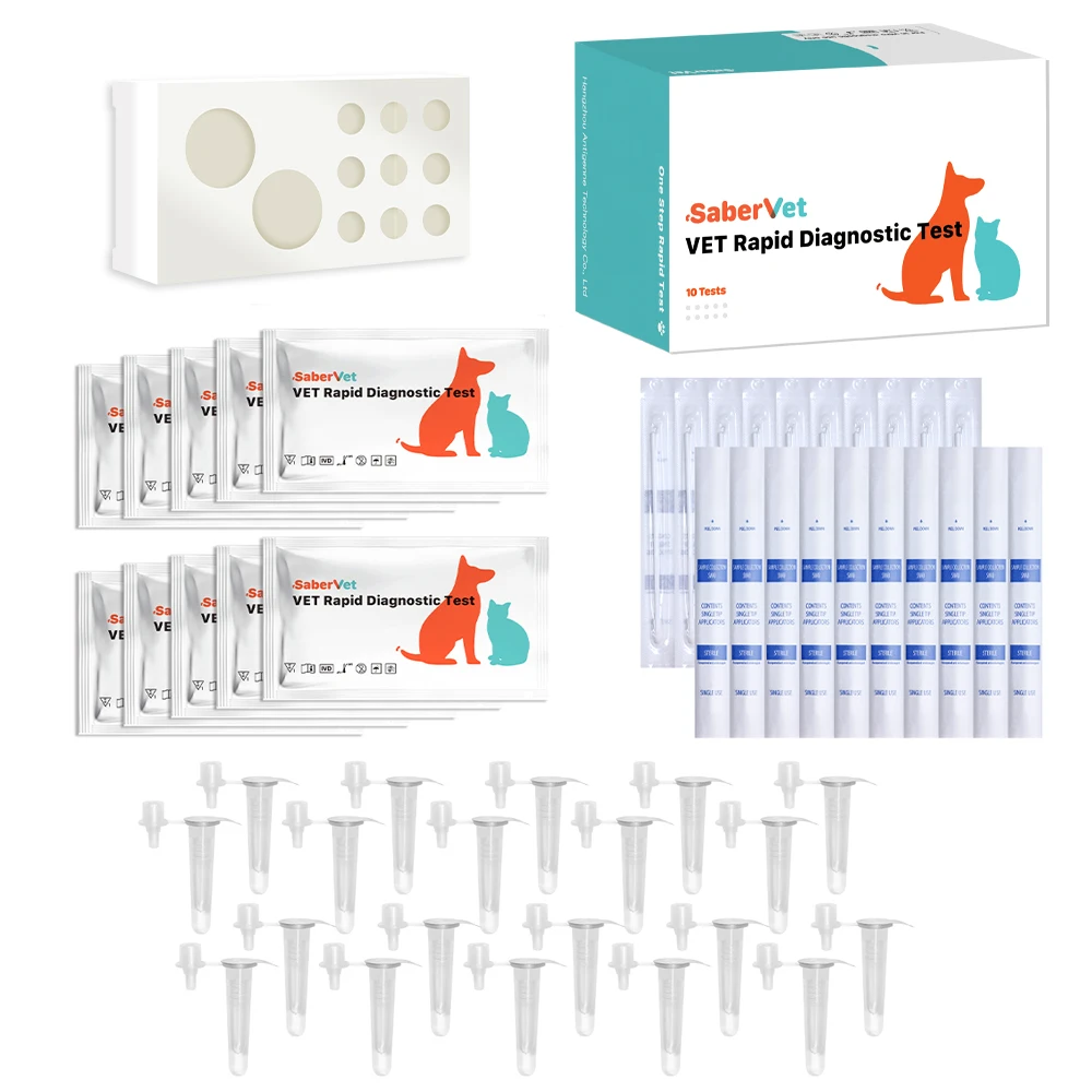 Veterinary 4 Way Test Kit FPV FCoV FHV FCV Ag Disease Rapid Test Kit