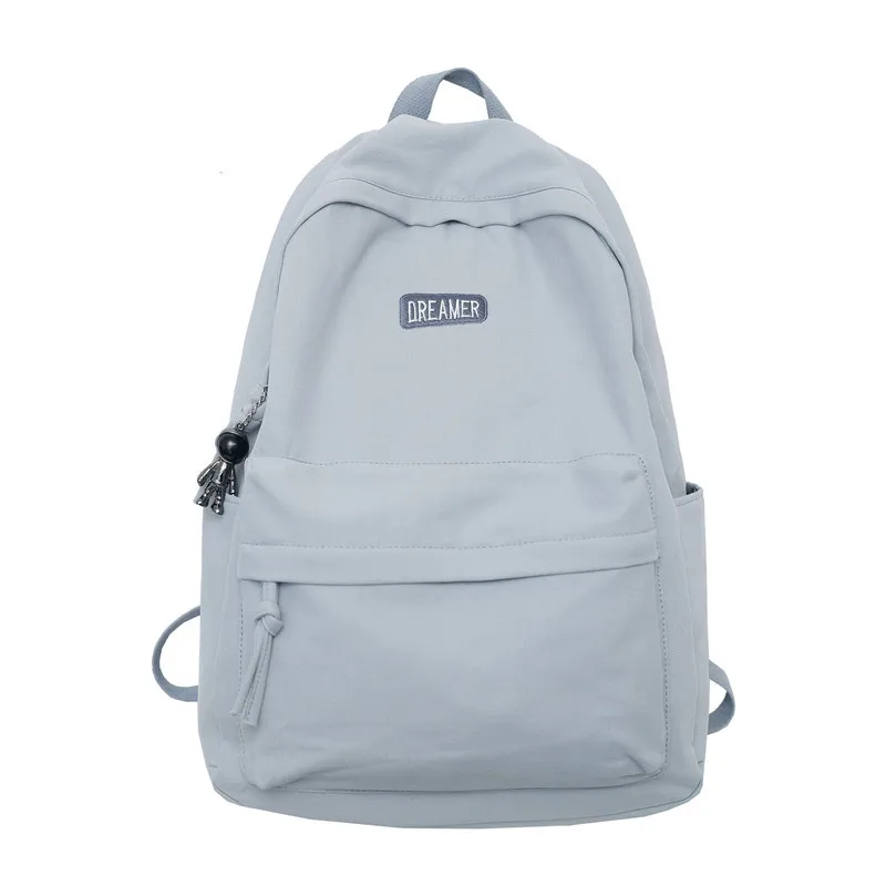 Simple solid color backpack for men and women Harajuku version of lovers campus outdoor