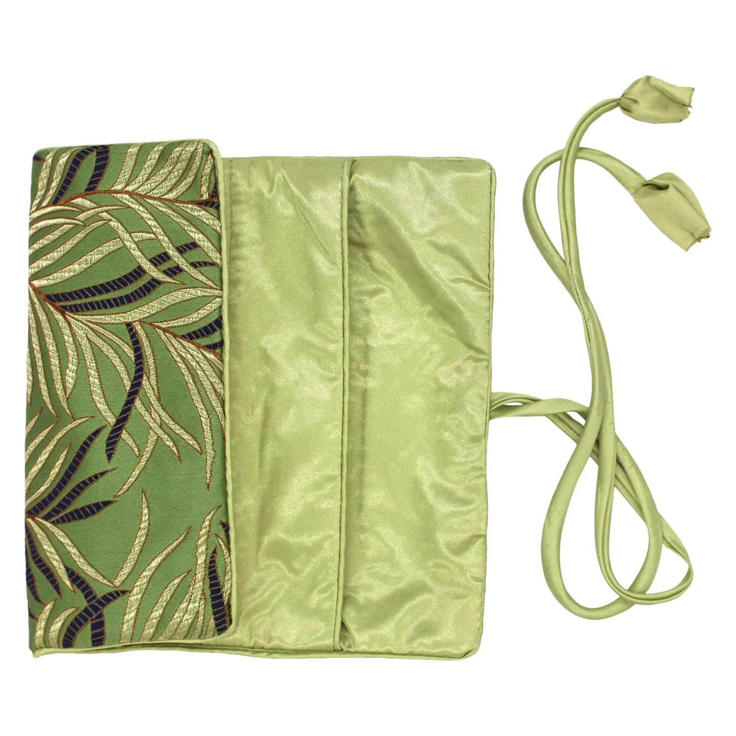 jewelry travel bag embroidery flower folding ring earring necklace bracelet roll