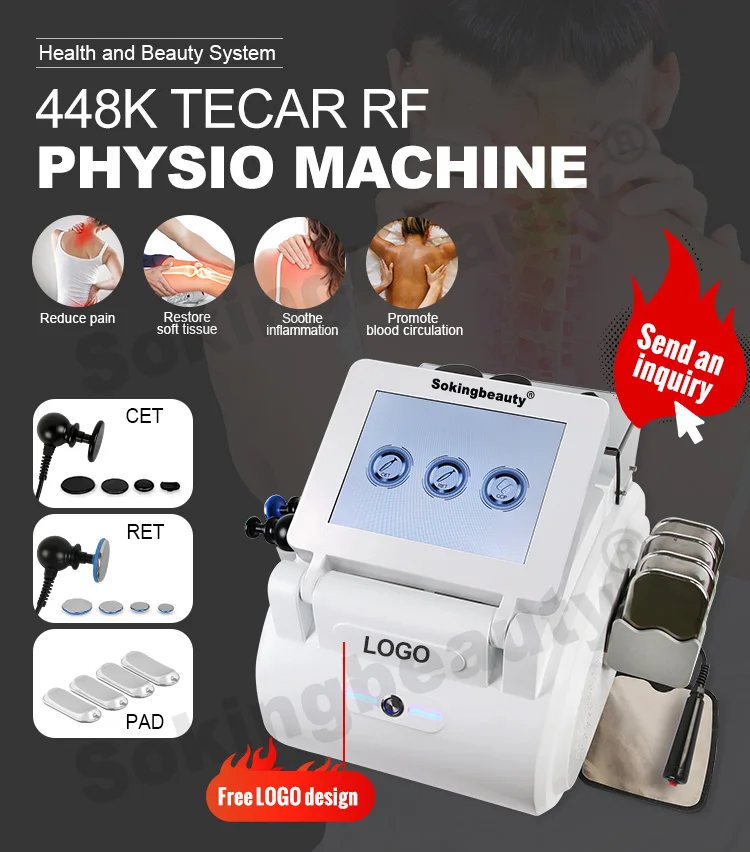 Ce physio tecar 3 в 1 oem для облегчения боли спине smart CET + RET PAD многофункциональная машина 448 кГц терапия
