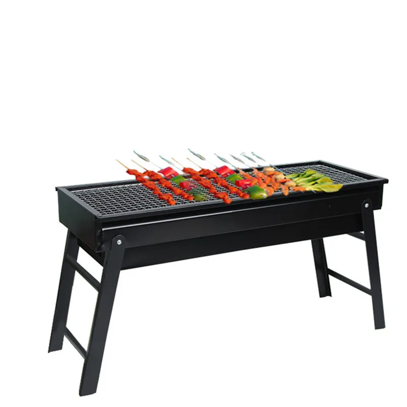 New Drawer-type charcoal grill multi-scene camping parties Rectangular portable folding BBQ grill