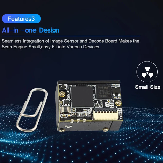 Ultra-small Mini Weight 4.6g Embedded 2D QR Barcode Scanner Module for Handheld PDA POS Scanner