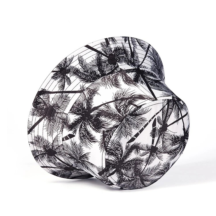 Custom all over print pattern cotton reversible double sided bucket hat