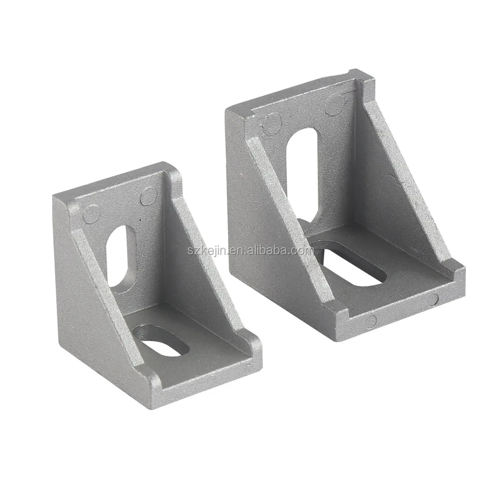 2020 3030 4040  Aluminum Alu  Silver Oxidation L Shape Slotted Angle L Channel Right Angle Bracket