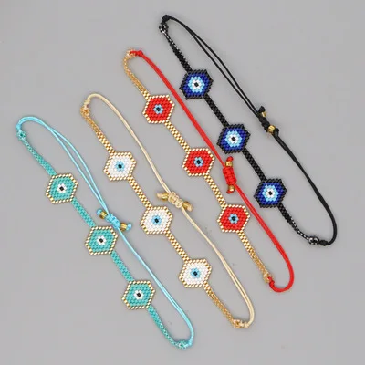 Blue eyes Miyuki beaded bracelet women woven pure handmade jewelry