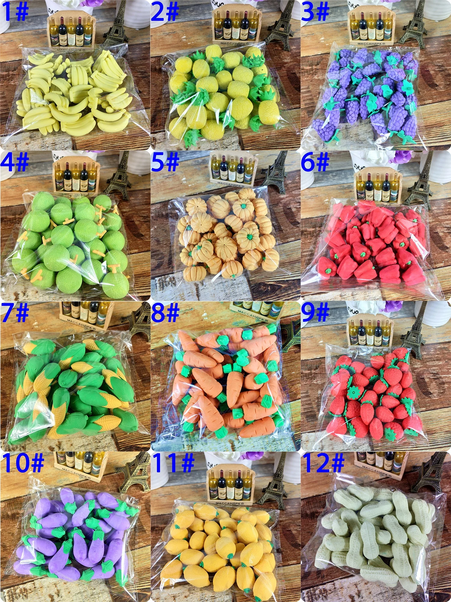 Карандаш с фруктовым ластиком, кавайный ластик, канцелярские принадлежности, школьный ластик в ассортименте, пазл с едой, карандаш в форме овощей, Ластики для вечеринок, сувениры