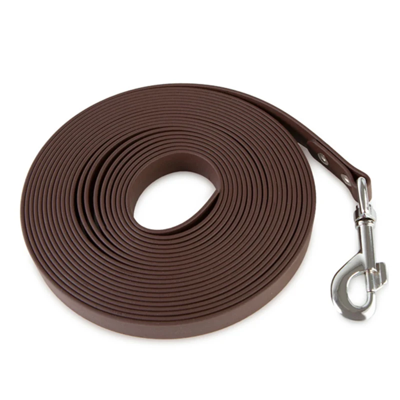 RIBBONS Dog Leash Reflective Nylon Flat Waterproof PVC Tracking Collar Solid Plastic Snap Hook Personalized Wholesale Orange 10m