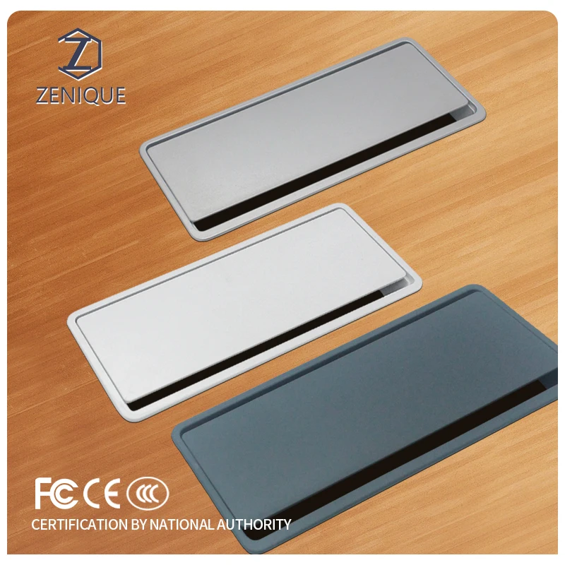 Factory Supply Rectangular Cord Organizer Desktop Accessories Cable Management Table Hole Cover Plastic Desk Wire Grommet Box