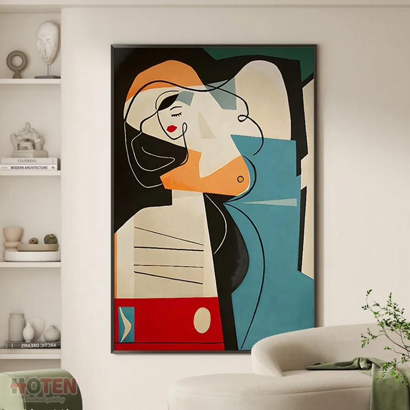 Home Decor Top Sales Handmade Abstract Figure Oil Paintings On Canvas Face Artwork abstract woman figure painting