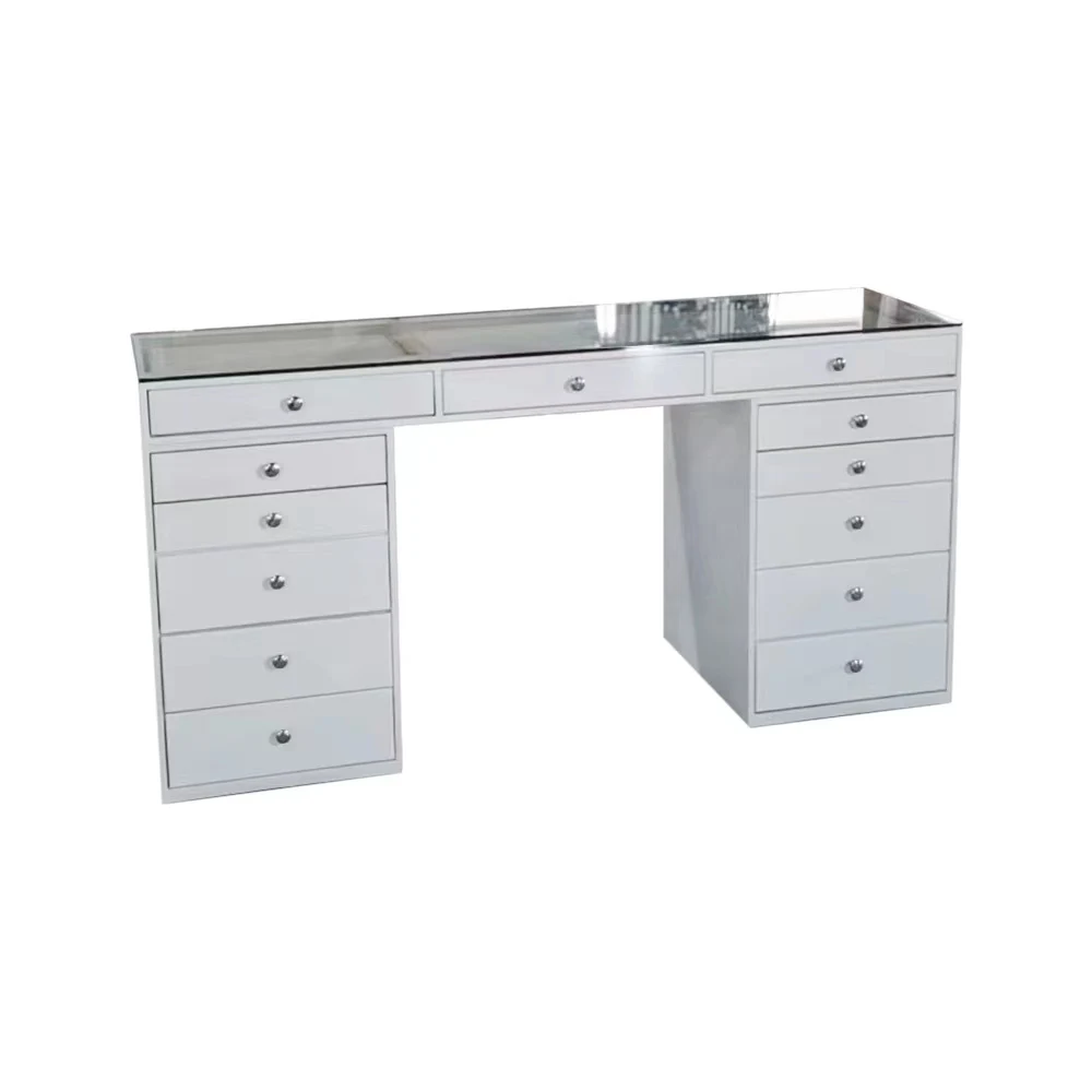 Factory directly sale OEM nail salon furniture nail table manicure table with marble top and dust collector