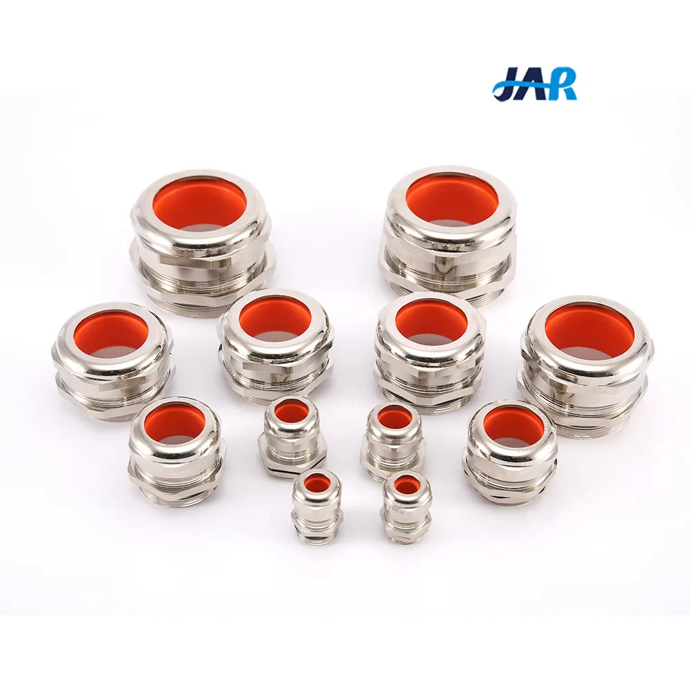 IP68 Waterproof Metric PG G NPT Thread UL Nickel Plated Brass Metal Cable Gland