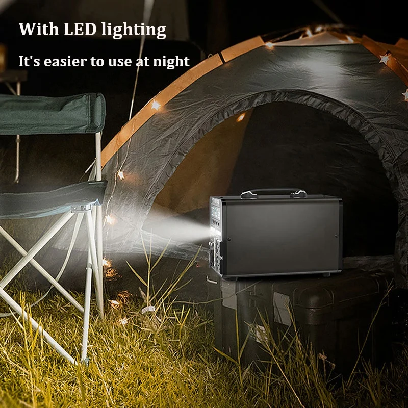 Outdoor Camping Lifepo4 Battery 600W 900W 1200W Wireless Solar Power Banks Portable AC Power Generator Stations