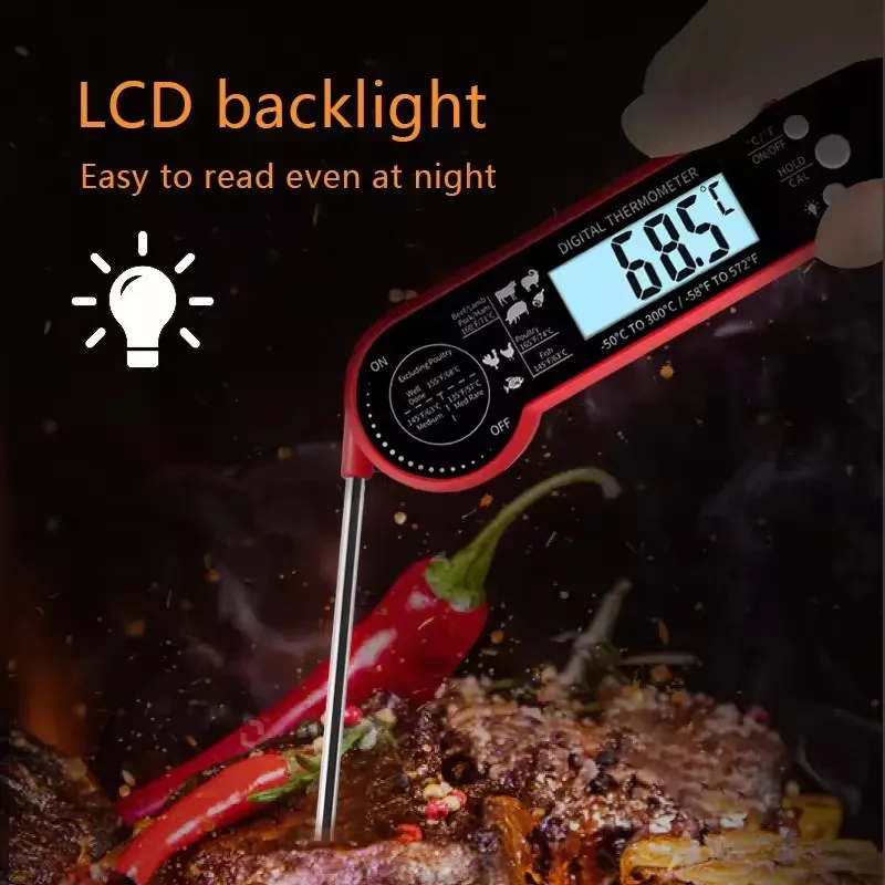 Household Portable Folding Probe Electronic Digital Instant Read Waterproof Bbq Oven Cooking Kitchen Meat Thermometer