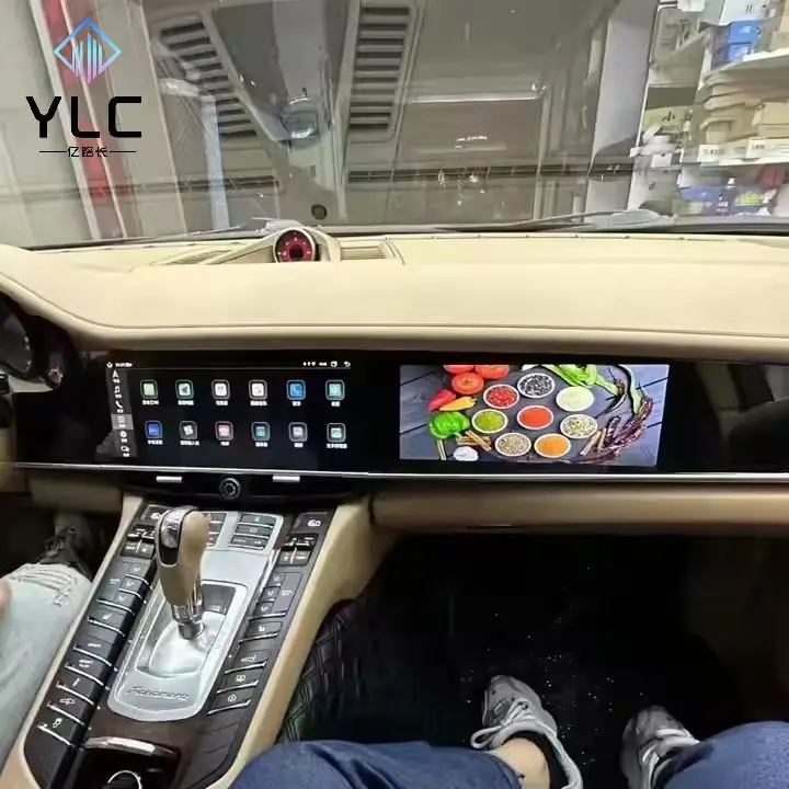 24-дюймовый двойной экран для Porsche Panamera 2010-2017 интеллектуальная система навигации GPS автомобильное радио мультимедийный плеер Carplay