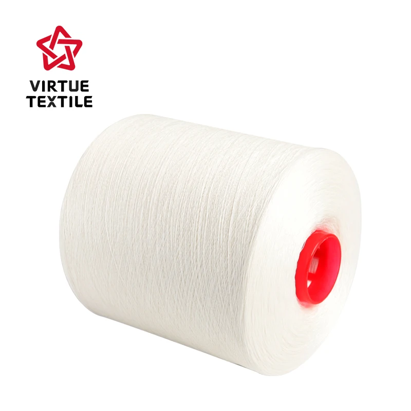Virtue Textile China Supplier 100% Pure Cotton sewing thread 20s/2 50s/2 raw white for underwear/shirt/socks