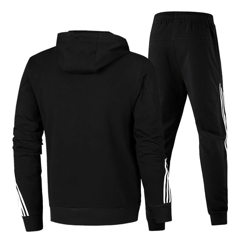 Wholesale Sports Wear Mens Training Sweatsuit Set Workout Fitness Running Gym Clothes 2 Piece Hooded Track Suit For Men