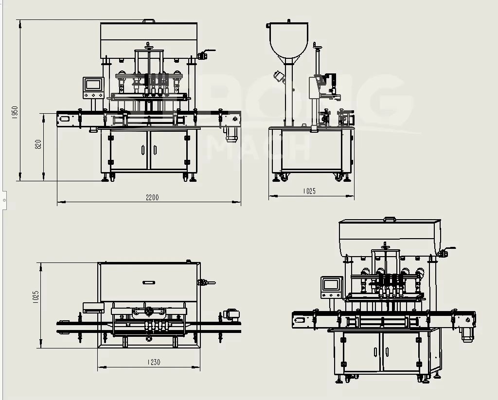 5-5000ml 2/4/6/8/10 Head Paste Honey Sauce Cosmetic Cream Alcohol Shampoo Oil Servo Filling Machine