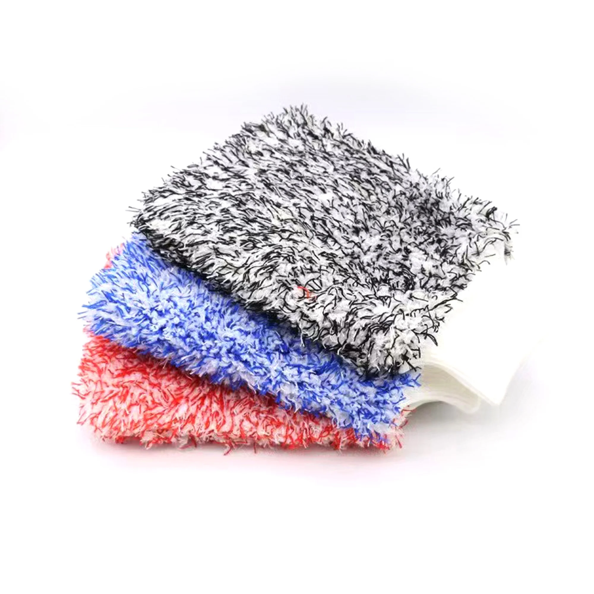 Selected Auto Hot Sale Double Color Long Microfiber Car Wash Mitt Cyclone Microfiber Car Washing Mitts Long Fiber Dust Mitt OEM