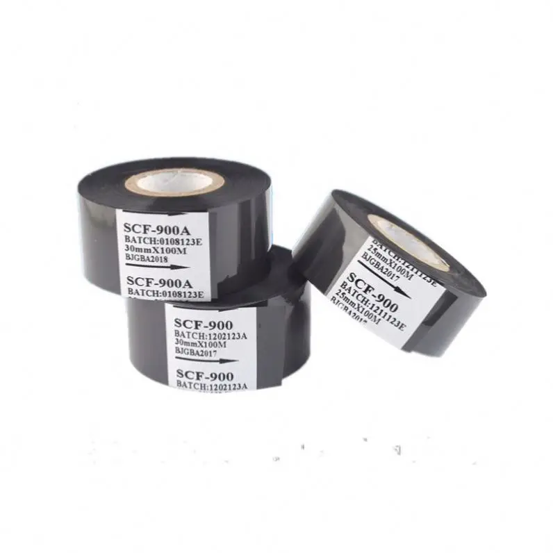 30mm*100m LC1 black hot coding foil ribbon date coder printing hot foil stamping ribbons