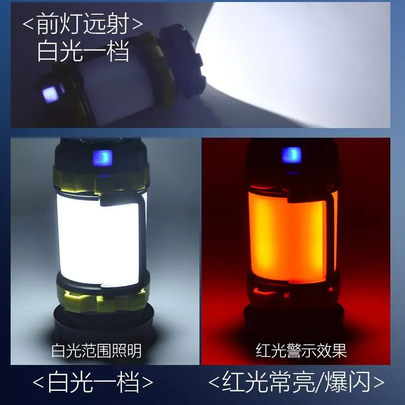 
3600mAh 6 modes Led Camping Lantern light Hand Held Waterproof Powerful USB Rechargeable Led Searchtorch flashlight With hook 