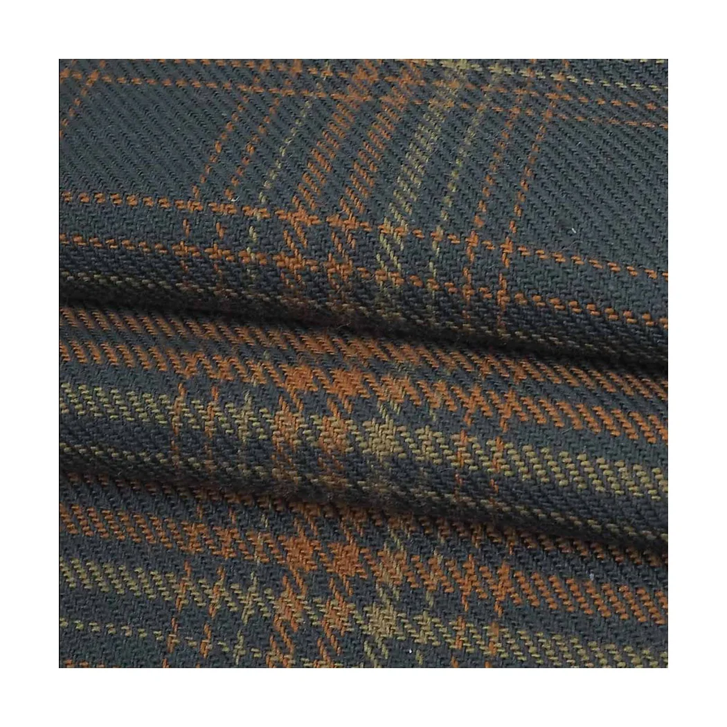 OG13425 Light Weight Sustainable Eco Friendly 100% Pure Organic Cotton Flannel Plaid Fabric for Clothing