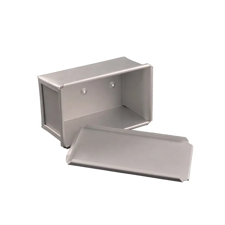 250/450/750 Anodized Aluminium Bread Loaf Pans Non Coated with Lid Cover Mini Medium Loaf Pan Toast Baking Mold Baking Box