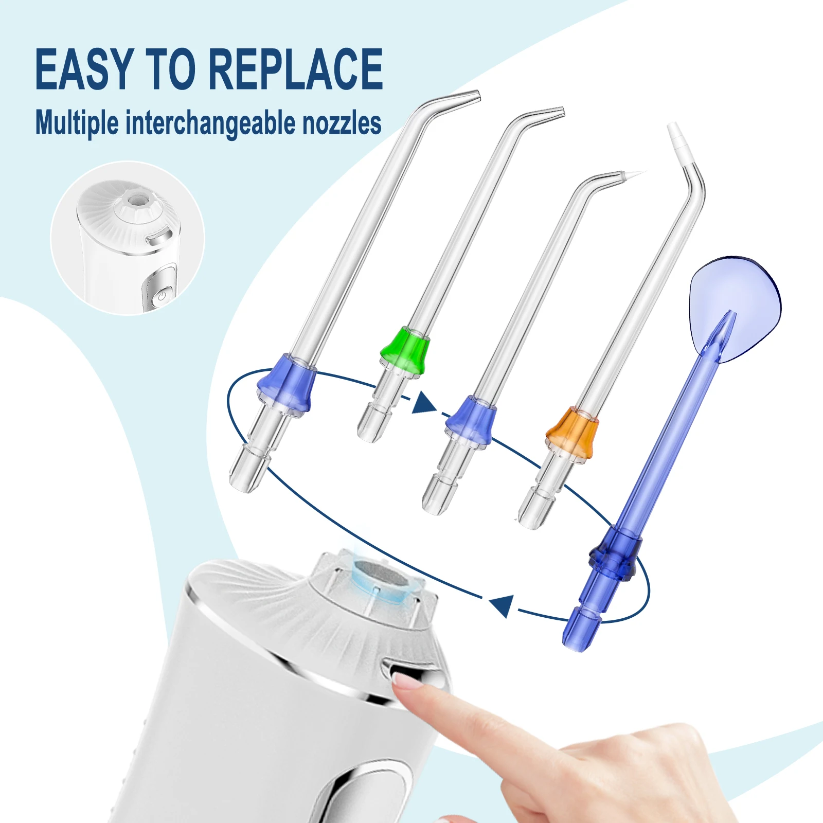 H2ofloss 2024 Factory Supply Rechargeable Waterproof Oral Irrigator Usb Rechargeable Water Flosser Customized Cordless
