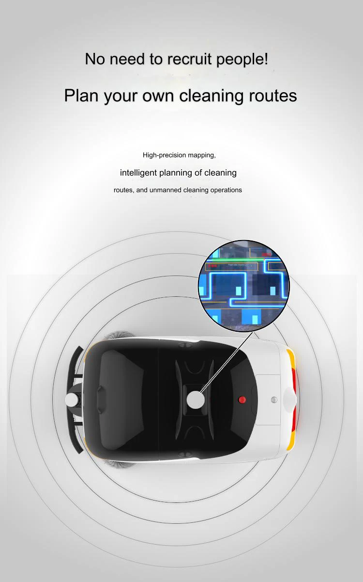 Commercial Electric Robot Sweeper Unmanned automatic navigation radar scanning ground deep floor sweeper robot