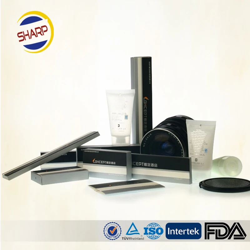 Hotel toiletries soap shampoo shower gel bottle