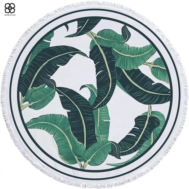 Popular hot selling microfiber round large plush beach towel blanket